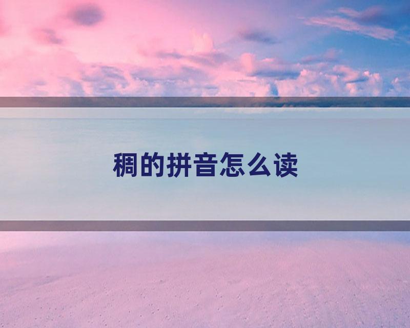 稠的拼音怎么读