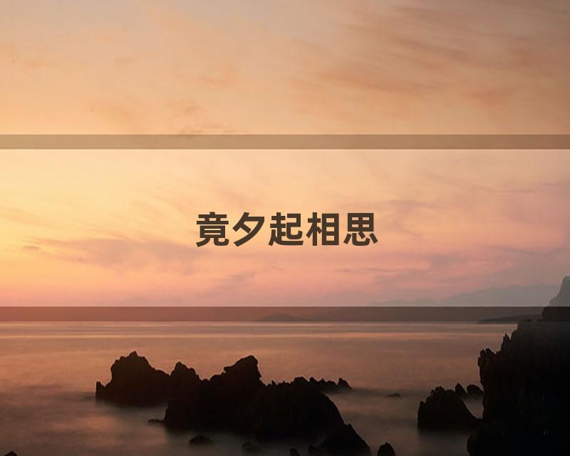 竟夕起相思