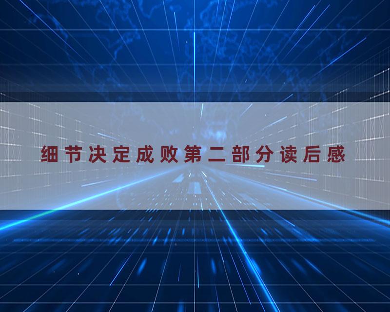 细节决定成败第二部分读后感