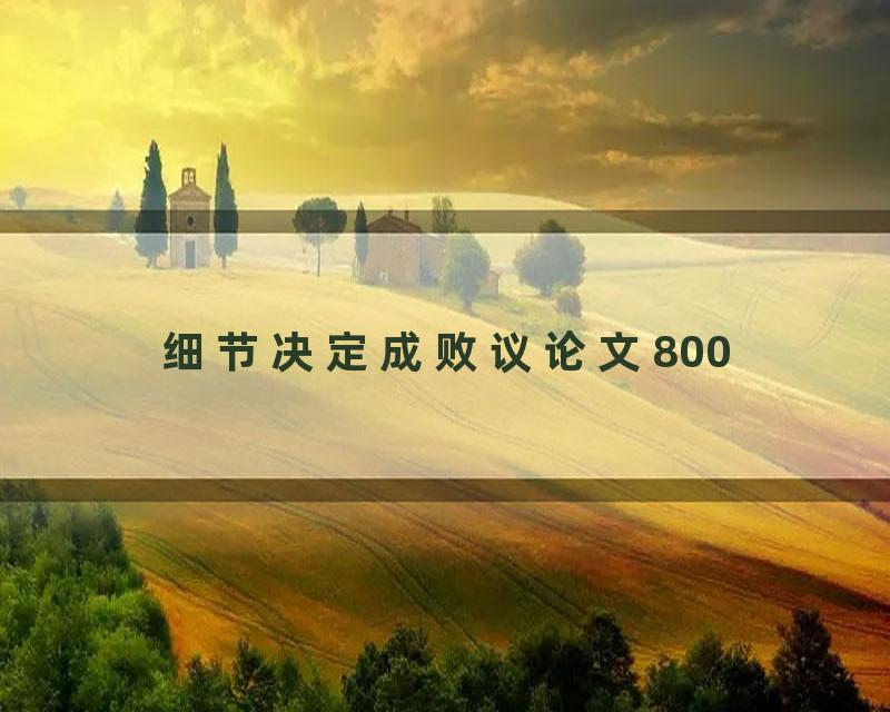 细节决定成败议论文800