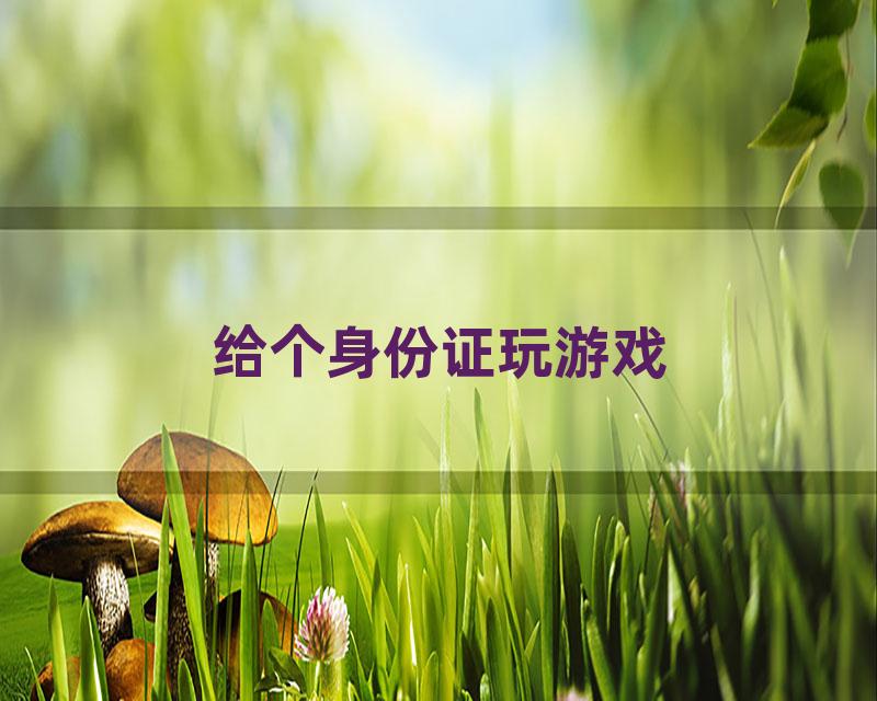 给个身份证玩游戏