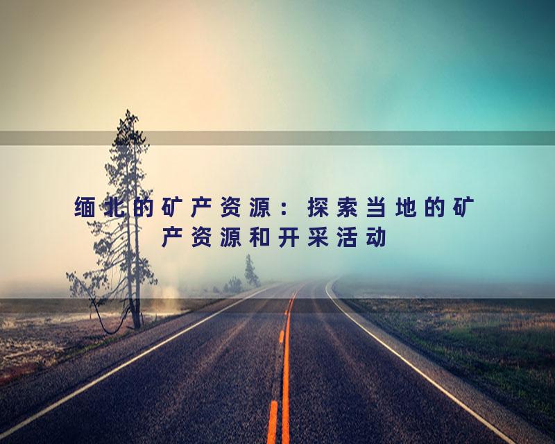 缅北的矿产资源：探索当地的矿产资源和开采活动