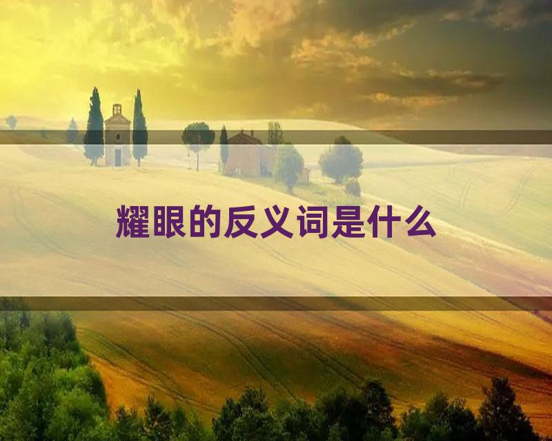 耀眼的反义词是什么