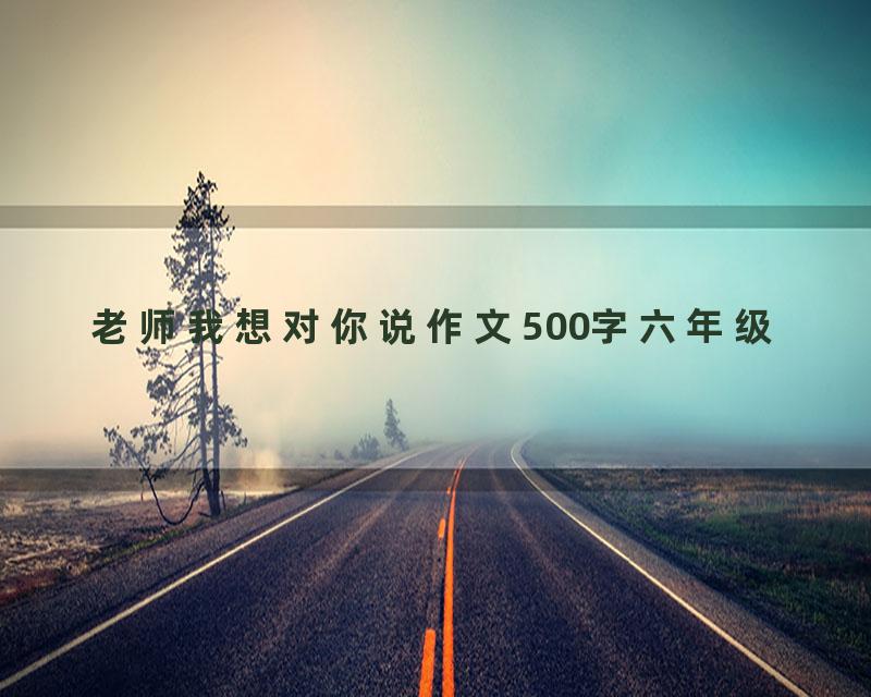 老师我想对你说作文500字六年级