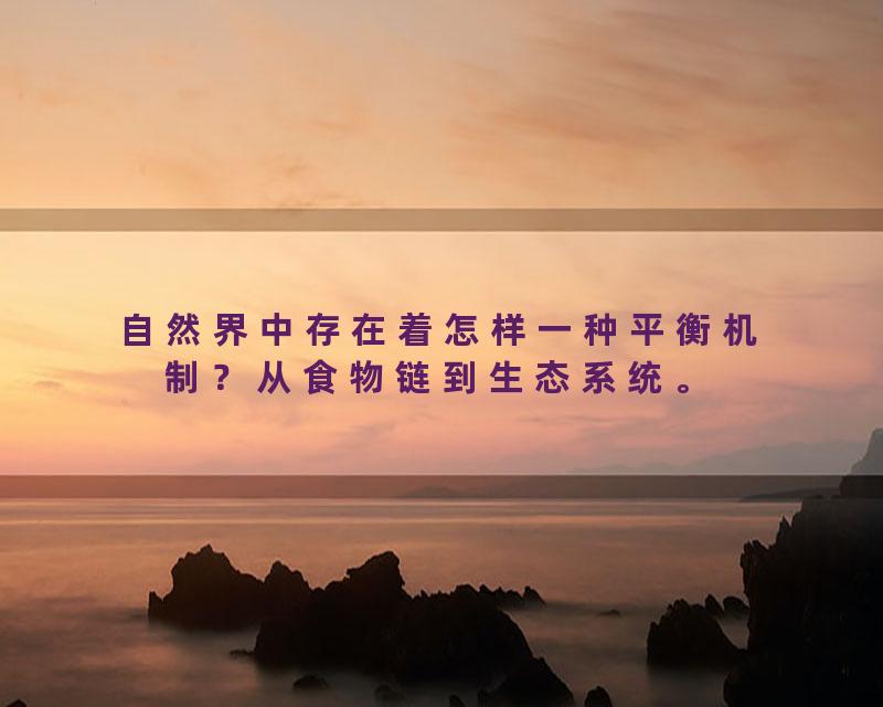 自然界中存在着怎样一种平衡机制？从食物链到生态系统。