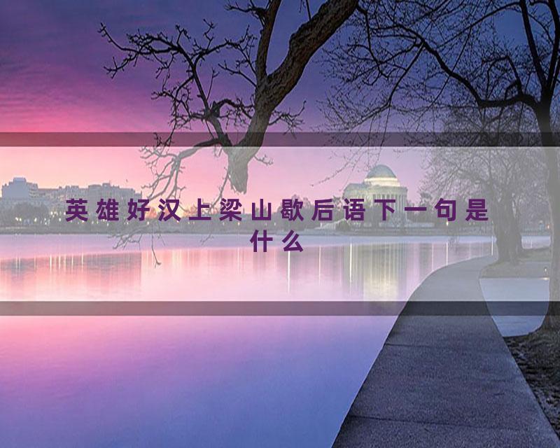 英雄好汉上梁山歇后语下一句是什么