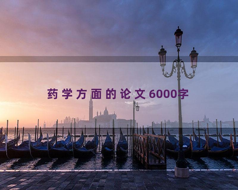 药学方面的论文6000字