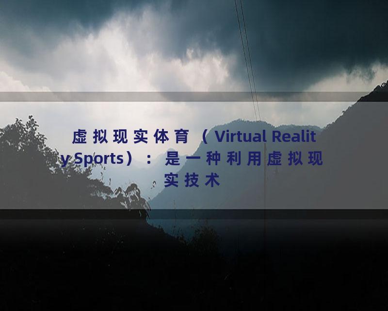 虚拟现实体育（Virtual Reality Sports）：是一种利用虚拟现实技术进行体育训练和比赛的方式，可以提供更加直观、刺激的体育体验。