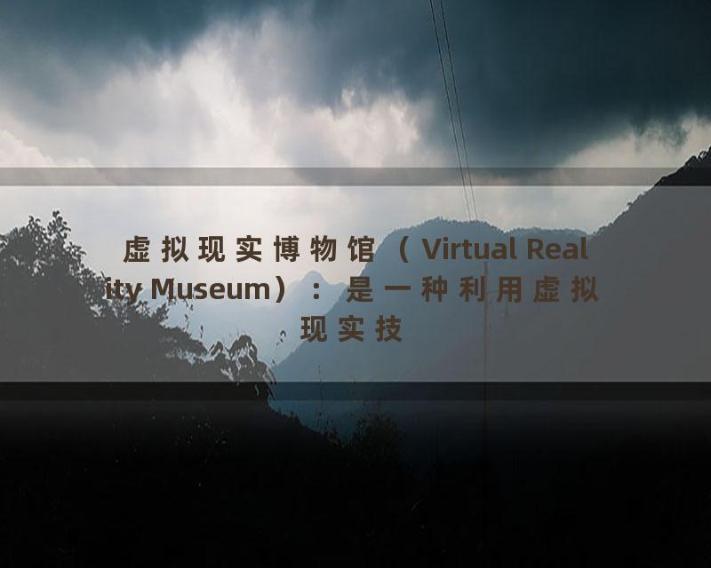 虚拟现实博物馆（Virtual Reality Museum）：是一种利用虚拟现实技术进行博物馆展览的方式，可以提供更加全面、深入的博物馆体验。