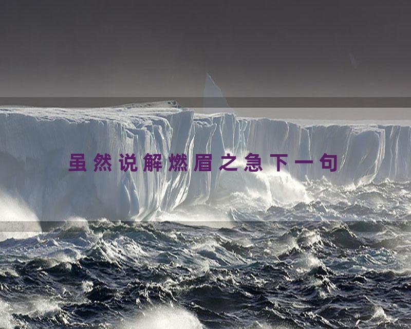 虽然说解燃眉之急下一句