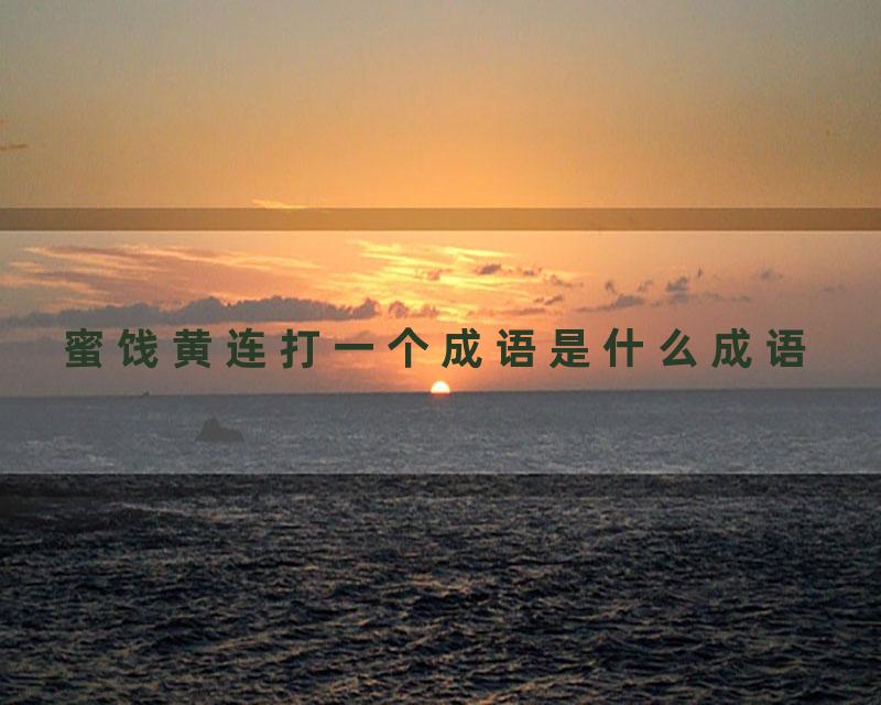 蜜饯黄连打一个成语是什么成语