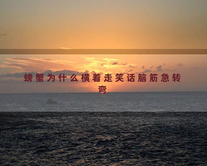 螃蟹为什么横着走笑话脑筋急转弯