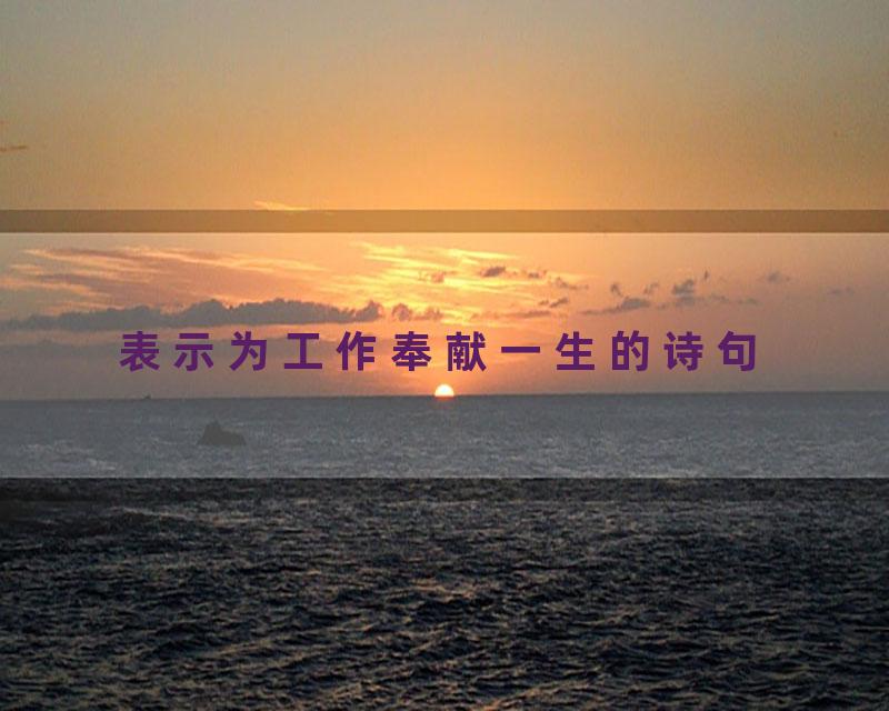 表示为工作奉献一生的诗句