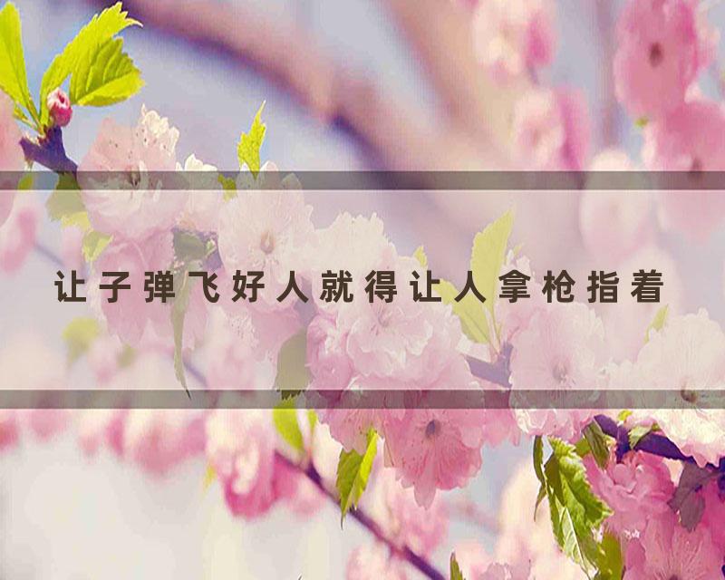 让子弹飞好人就得让人拿枪指着