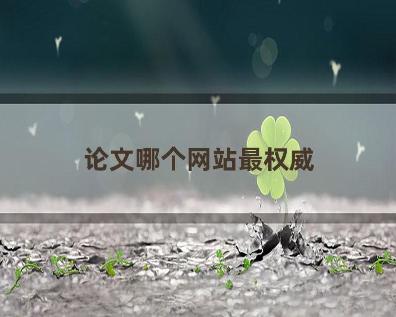 论文哪个网站最权威