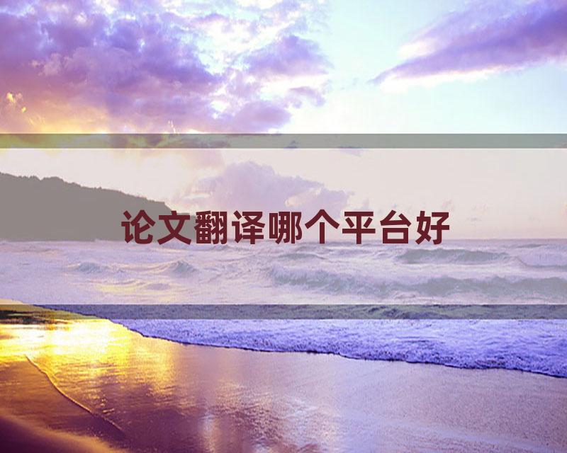 论文翻译哪个平台好