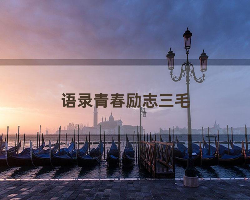 语录青春励志三毛