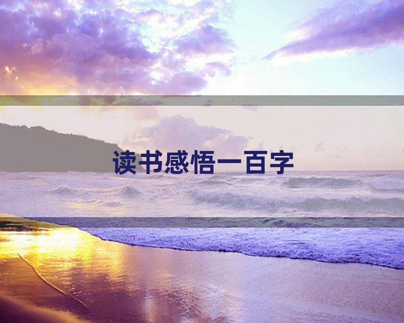 读书感悟一百字