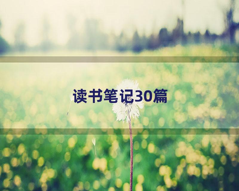 读书笔记30篇