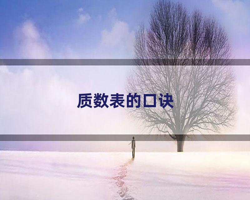 质数表的口诀