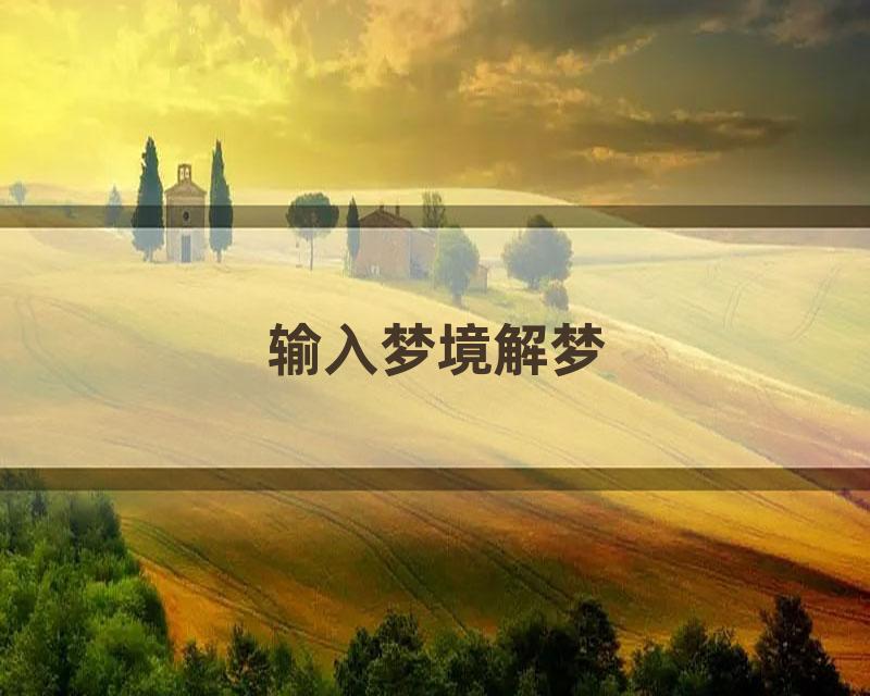 输入梦境解梦