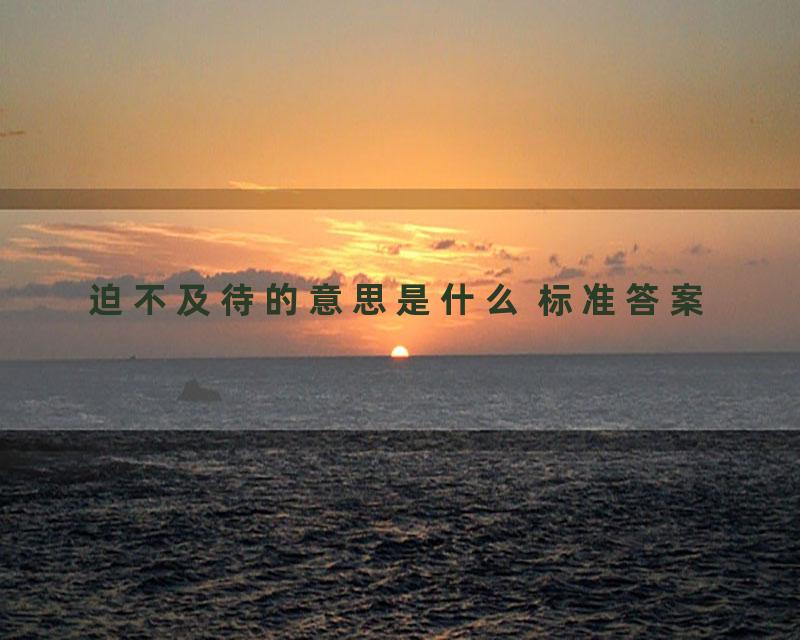 迫不及待的意思是什么 标准答案