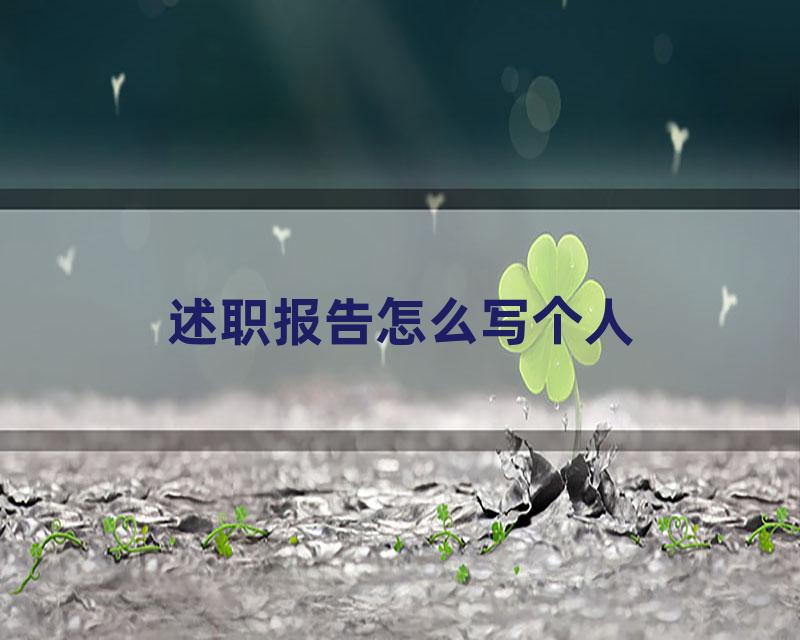 述职报告怎么写个人