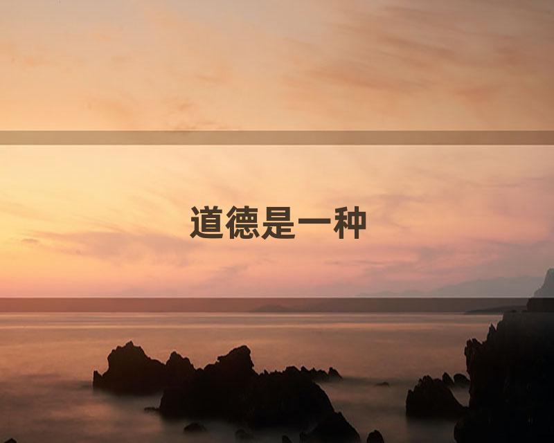 道德是一种