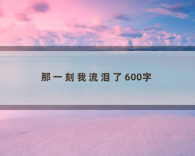 那一刻我流泪了600字