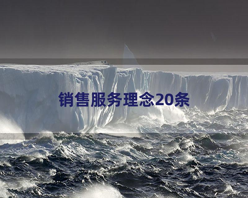 销售服务理念20条