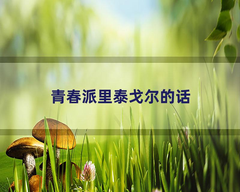 青春派里泰戈尔的话