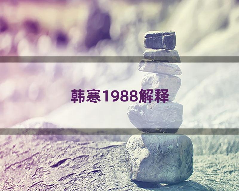 韩寒1988解释