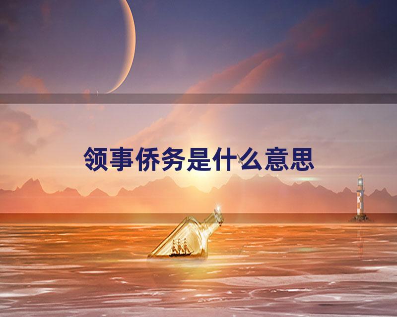 领事侨务是什么意思