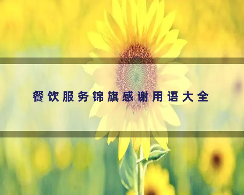 餐饮服务锦旗感谢用语大全
