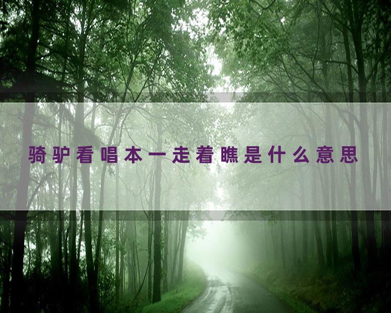 骑驴看唱本一走着瞧是什么意思