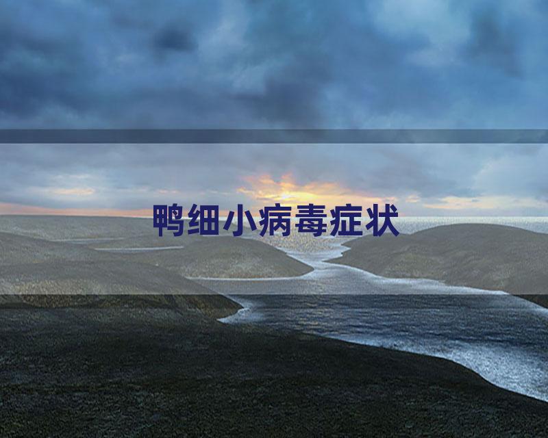 鸭细小病毒症状