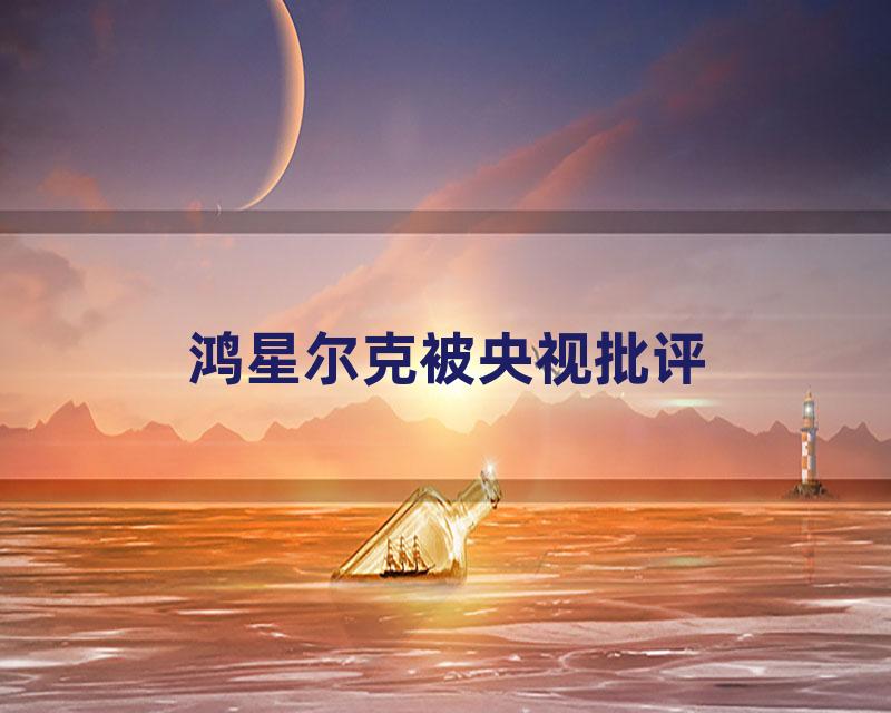 鸿星尔克被央视批评