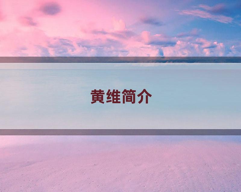 黄维简介