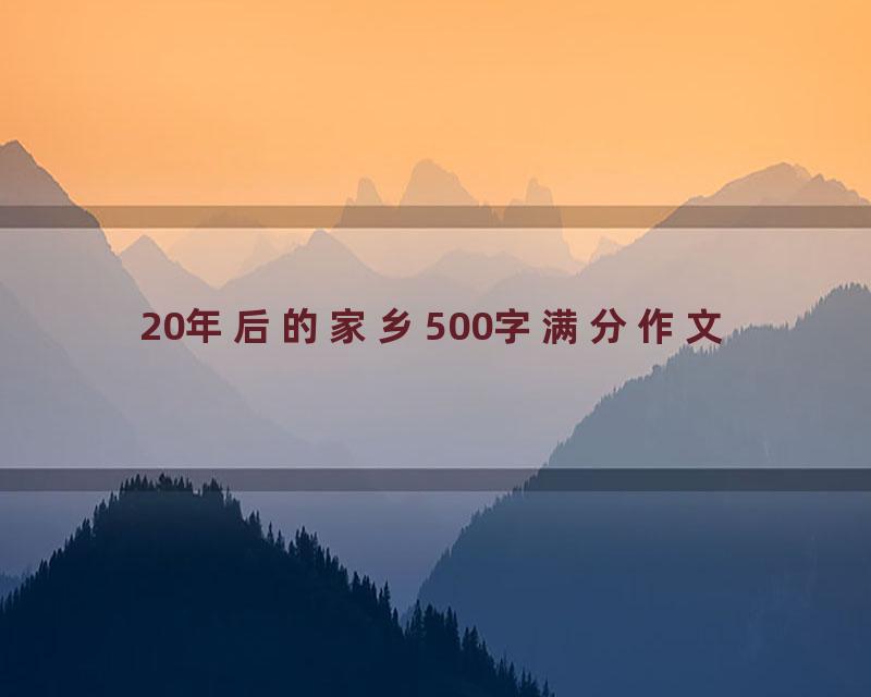 20年后的家乡500字满分作文