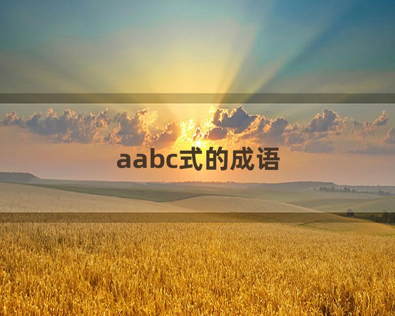 aabc式的成语