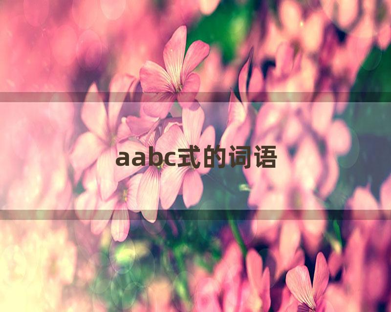 aabc式的词语