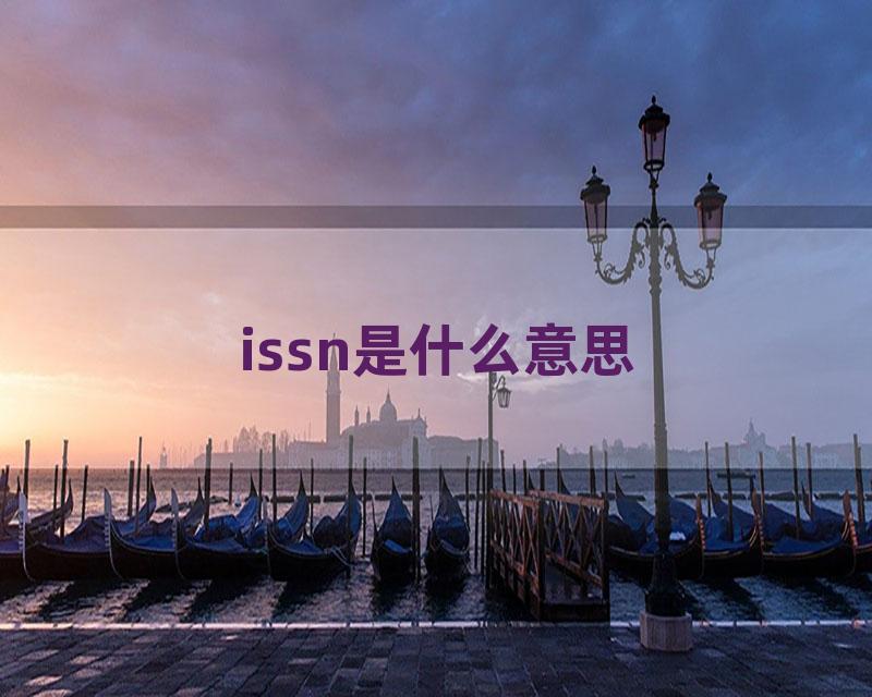 issn是什么意思