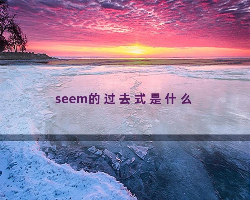 seem的过去式是什么